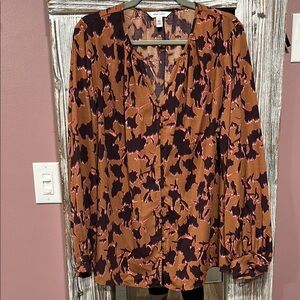 Women's Brown and Black Top